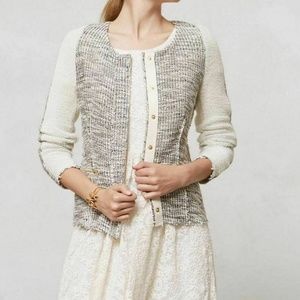 Anthropologie Cartonnier Glimmer Tweed Knit Jacket